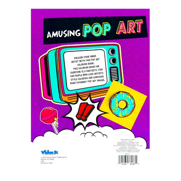 💙 AMUSING POP ART COLORING BOOK 💙 - Picture 2 of 6